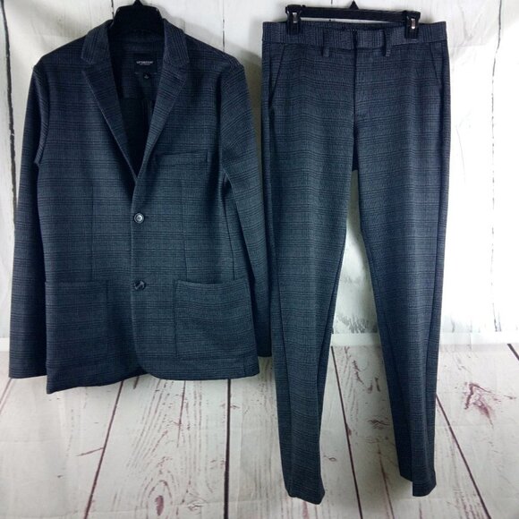 Liverpool Los Angeles Womens Size S Charcoal Plaid/Check 2pc Suit 32x32 FF - Picture 1 of 16